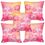 My Room Satin Pink and Yellow Lotus Cushion Covers, pack of 1