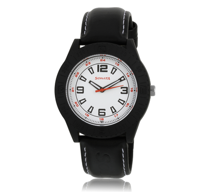 Sonata 798412Pp01 Black/White Analog Watch