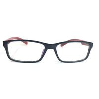 8053 Make My Specs Plastic frame - Black Red, regular plastic hard coat lens - 400 rs, transparent clear lens