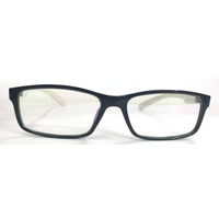 8053 Make My Specs Plastic frame - Black White, plastic round bifocal rs 1700  scratch resistant  anti glare , transparent clear lens