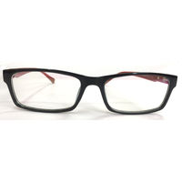 8034 Make My Specs Plastic frame - Black Red, regular plastic hard coat lens - 400 rs, transparent clear lens