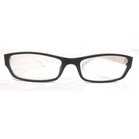 3111 Make My Specs Plastic frame - Black White, anti glare thin plastic lens - 500 rs, transparent clear lens