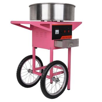 THE URBAN KITCHEN Candy Floss Maker Stainless Steel Candy Floss Machine 20.5 Inch Electric Candy Floss Maker With Cart