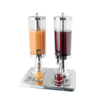 THE URBAN KITCHEN Heavy Duty Stainless Steel Double Drink Dispenser, 4L+ 4L