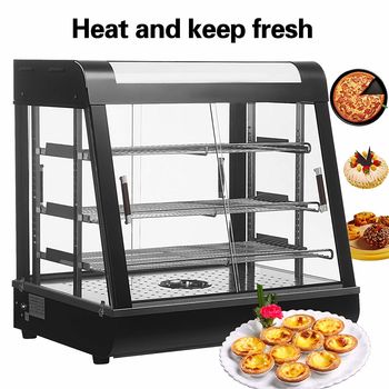 THE URBAN KITCHEN Commercial Countertop Hot Food Warmer Display Case for Restaurant Heated Cabinet Pizza Empanda Pastry Patty