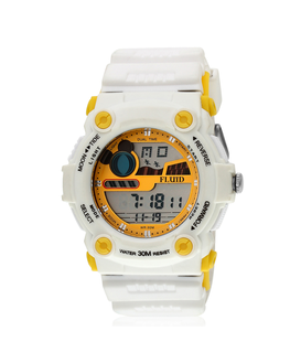 Fluid Dmf-00123-Yl01 White/Yellow Digital Watch