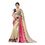 Ruhabs chikoo and pink colour half & half net saree with violet blouse