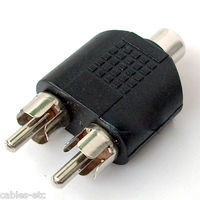 High Quality 1 RCA Female To 2 RCA Male Coupler Adapter Splitter