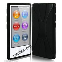 X Shape TPU Soft Silicon Jelly Gel Back Case Cover For Apple iPod Nano 7 - Black
