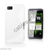 White S Line TPU Soft Silicon Wave Gel Back Case Cover For Blackberry Z10 Z 10