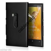 Black Rubberised Frosted Hard Back Case Cover For Nokia Lumia 920