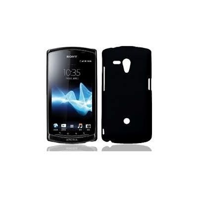 Rubberised Frosted Hard Back Case Cover For Sony Xperia Neo L MT25i - Black