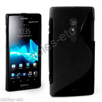 S Line Soft Silicon TPU Gel Back Case Cover For Sony Xperia Ion LT28i - Black