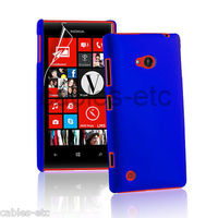 Rubberised Frosted Snap On Hard Back Case Cover For Nokia Lumia 720 - Deep Blue