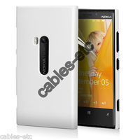 White Rubberised Frosted Hard Back Case Cover For Nokia Lumia 920