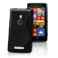 Wave S Line TPU Soft Silicon Gel Back Case Cover For Nokia Lumia 925 - Black
