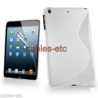 Wave S Line TPU Soft Silicon Gel Back Case Cover For Apple iPad Mini - White