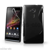 Wave S Line TPU Soft Silicon Gel Back Case Cover For Sony Xperia SP M35h - Black