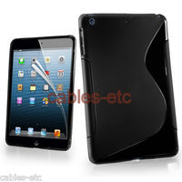 Wave S Line TPU Soft Silicon Gel Back Case Cover For Apple iPad Mini - Black