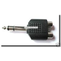 6.3mm Stereo Male 2x RCA Female Adapter