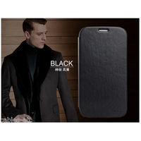 KLD Italian Leather Flip Cover Case For Samsung Galaxy Mega 5.8 i9150 - Black