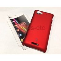 Rubberised Frosted Snap On Hard Back Case Cover For Sony Xperia L S36h - Red