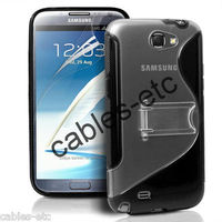 BLACK Hybrid TPU Hard Kick Stand Back Case Cover For Samsung Galaxy Note 2 N7100