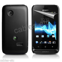 Rubberised Frosted Hard Back Case Cover For Sony Xperia Tipo Dual ST21i - Black