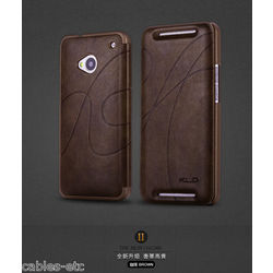 KLD Oscar 2 Royal Feel Leather Flip Diary Cover Case For HTC ONE M7 - Brown