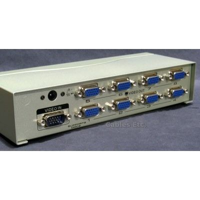 New Linkwell VGA Splitter 1 Input 8 Output Full Metal Body Powered Supports DDC2