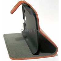 Genuine Leather Flip Diary Case Cover Stand For Samsung Galaxy S3 i9300 - Brown