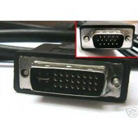 Premium Quality DVI-I Male Cable to VGA Male PC Laptop to LCD Plasma