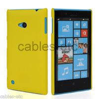 Rubberised Frosted Snap On Hard Back Case Cover For Nokia Lumia 720 - Sun Yellow