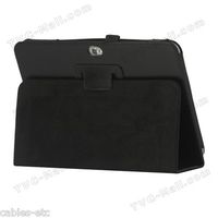 PU Leather Flip Folio Stand Case Cover For Samsung Galaxy Note 10.1 N8000 -Black
