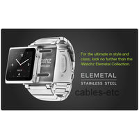 High Grade Steel iWatchz Metallic Wrist Band Watch Case For Apple iPod Nano 6 6G