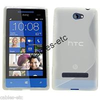 S Line TPU Soft Silicon Jelly Gel Back Case Cover For HTC Windows 8S Rio - Clear