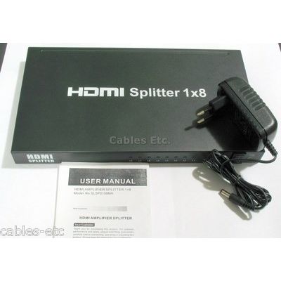 Premium HDMI 8 Way 3D Compatible Splitter Amplifier 1 X 8 - 1 Input 8 Output