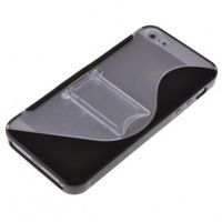 Amazing Hybrid Kick Stand Tpu Hard S Line Case Cover For Apple iPhone 5 - BLACK