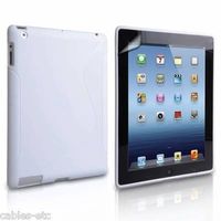 Wave S Line TPU Gel Soft Silicon Back Case Cover for Apple iPad 4 3 2 - White
