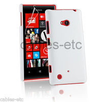 Rubberised Frosted Snap On Hard Back Case Cover For Nokia Lumia 720 - White