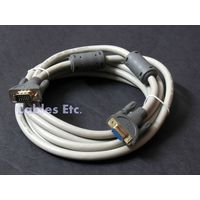 Gold Plated HD15 Male to HD15 Female VGA Extension Cable 3 Meters+ 2 Ferrites