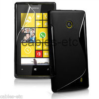 Wave S Line TPU Soft Silicon Gel Back Case Cover For Nokia Lumia 520 - Black