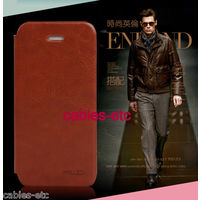 KLD Enland Italian Leather Flip Diary Cover Case For Apple iPhone 5 - Brown