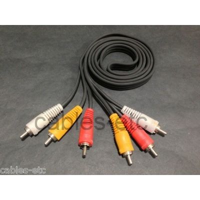 Pure Copper 3 RCA - 3 RCA Composite Audio Video AV Cable TV LCD LED DTH - 1.5m