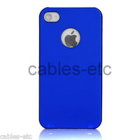 Frosted Matte Hard Back Case Cover With Apple Logo Cut Out For iPhone 5 - Blue