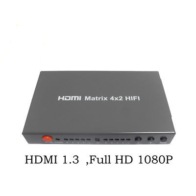 HDMI 4 IN 2 Out Matrix Switcher+ Splitter with Optical S/PDIF & Analog Audio