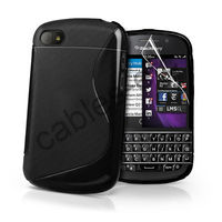New Wave S Line TPU Soft Silicon Gel Back Case Cover For Blackberry Q10 - Black