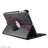 Black PU Leather Rotating Flip Diary Case Cover Stand For Apple iPad Mini