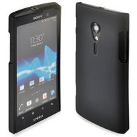 Rubberised Frosted Matte Hard Back Case Cover For Sony Xperia Ion Lt28i - Black