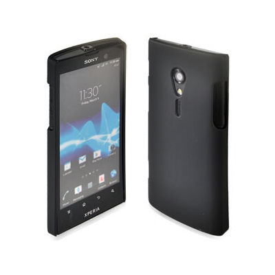 Rubberised Frosted Matte Hard Back Case Cover For Sony Xperia Ion Lt28i - Black